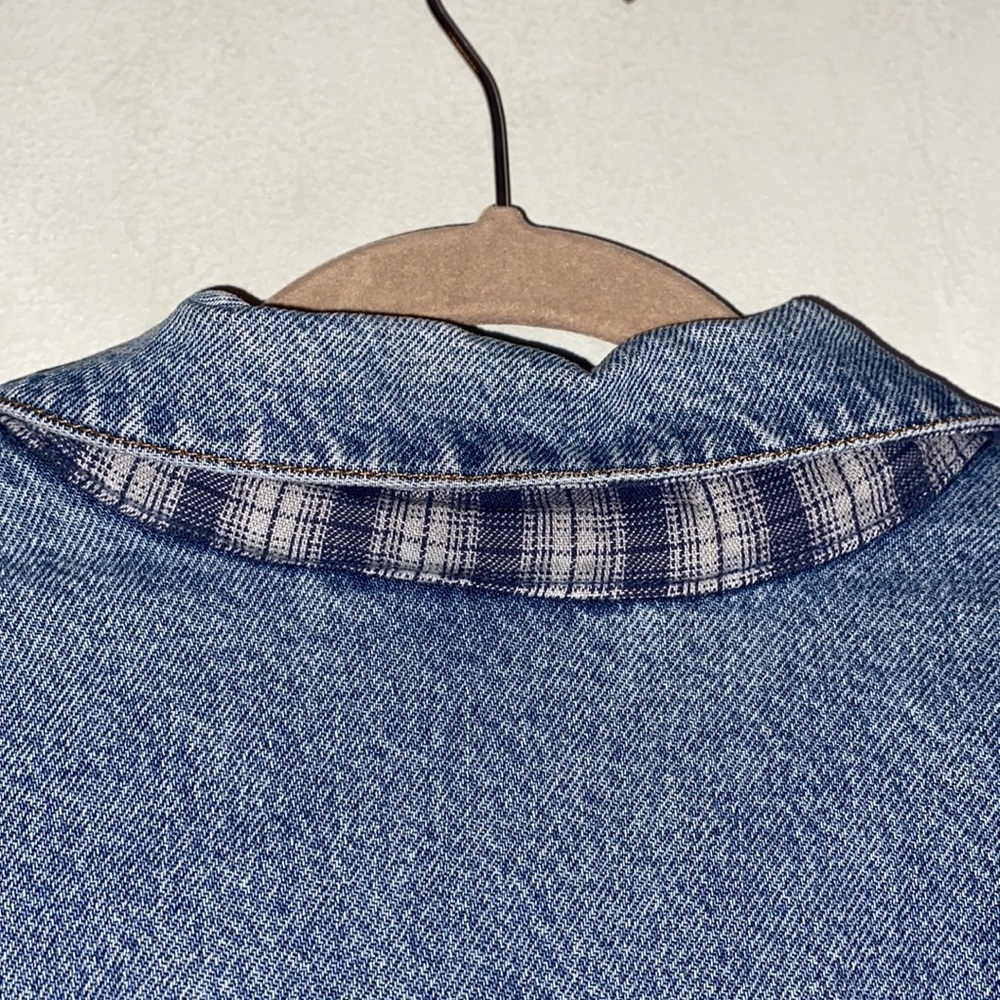 Vintage Levi's Trucker Flannel Lined Denim Blue Jean Jacket-100% Cotton USA Sz L - Picture 13 of 16